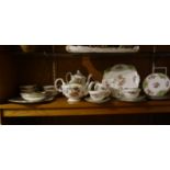 Oriental inspired Paragon afternoon tea set, tea pot, water jug, sugar basin, cream jug, 2 x