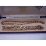 2 x similar 9ct gold chain link necklaces each one h/m total weight 54 grams 1 x 34" long the