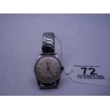 Vintage J W Benson wrist watch on elasticated strap, appears to be working