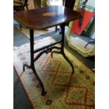 Delicate early 19 th century centre table with shell motif inlaid top the top Sheraton Inspired, 27"