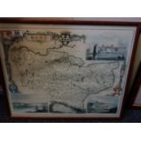 4 x assorted framed Maps including Kent, Devonshire, Portsmouth and the smaller islands of the
