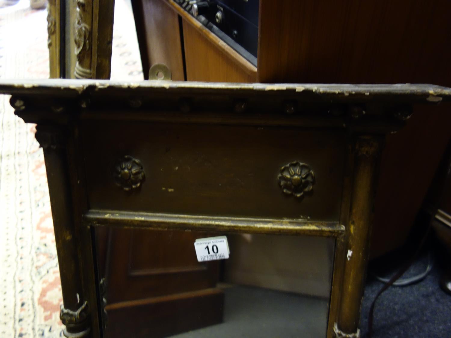 Early 19 th century small over mantle mirror, gilt and gesso, 2' tall and 14" wide, - Image 2 of 2