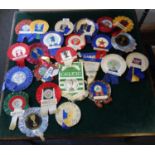 Vintage Football Rosettes, World Cup and Teams including Liverpool, Tottenham and Everton,