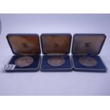 Royal Observatory, 1675-1975 a collection of 3 x silver h/m Royal Mint Commemorative medals, each