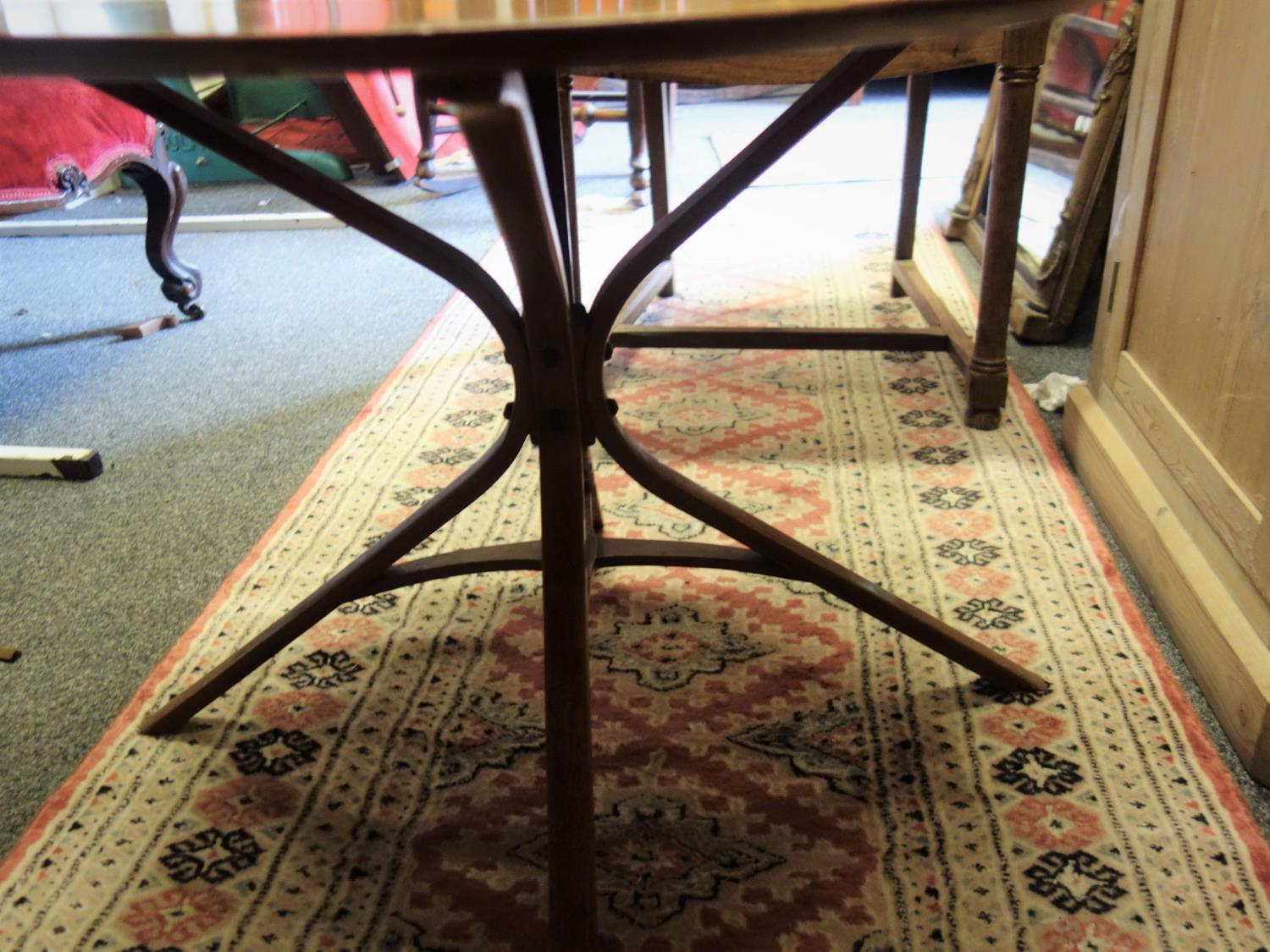 Modernist 1940's-50's Bentwood coffee table, 4 legged Bentwood structure below a circular coffee - Image 2 of 3