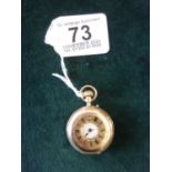 Delicate 14ct gold Vintage Ladies Half Hunter Fob Watch makers mark to dial C.Marcks & Co Bombay &