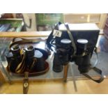 Ross of London a pair of Field Binoculars in leather case, 9 x 35 model No:40924 and one other