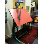 Designer architects drawing table, cast iron makers mark Angular, probably c1930's in working