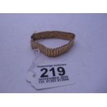 9ct gold Ladies bracelet, 14 grams 7" long