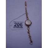 Ladies 9ct gold watch and bracelet strap, by Mappin, 14 grams including movement