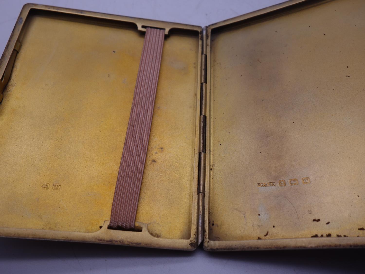 1 x silver h/m cigarette box, 161 grams and 1 x silver plated cigarette case, - Image 3 of 3