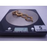9ct GOLD h/m coin bracelet, would except 6 x sovereigns 22 grams,
