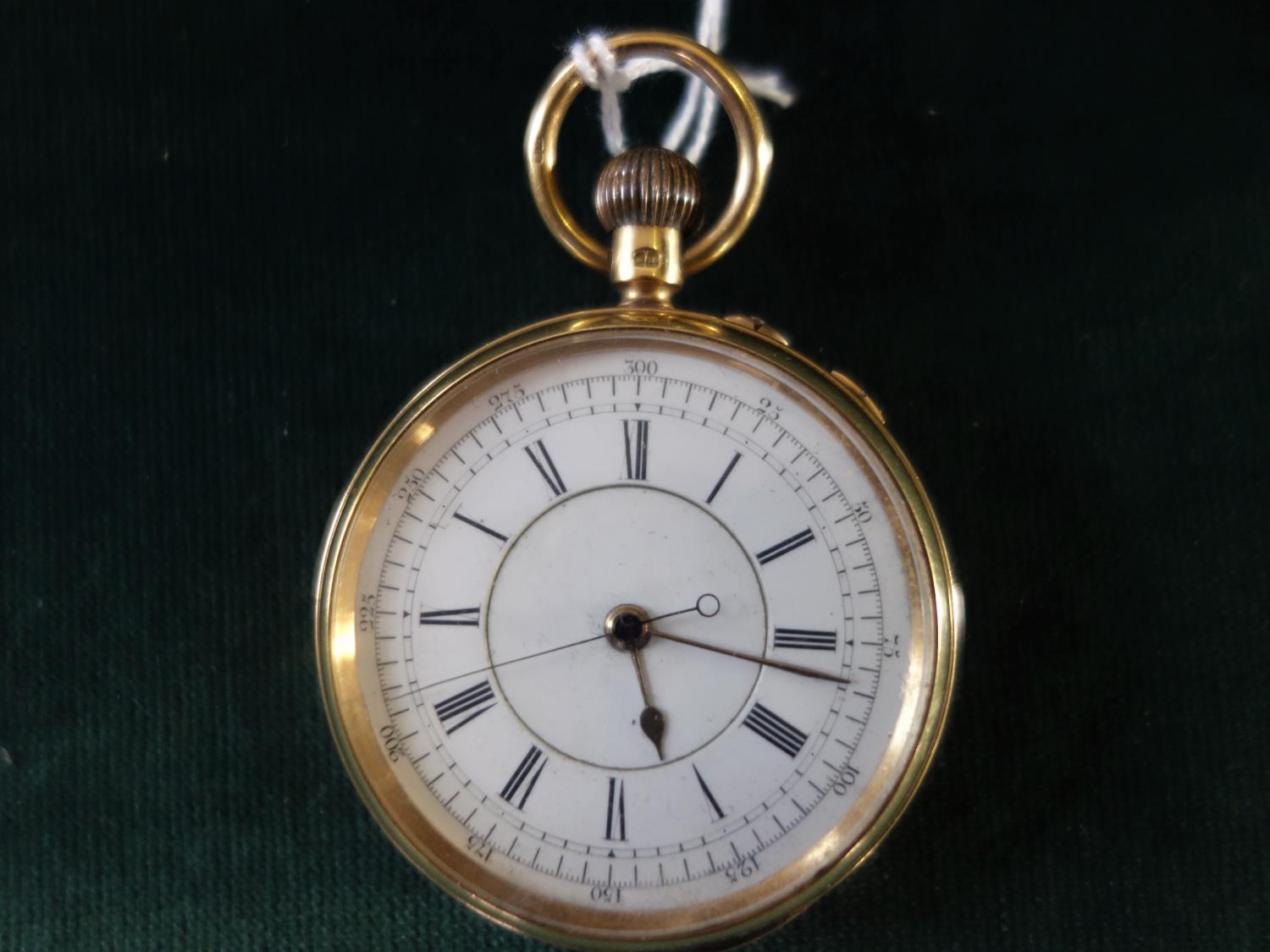 Antique 18ct gold chronometer pocket watch by LB Tuchman of Birmingham, an open face with Crown wind