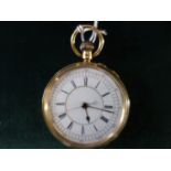 Antique 18ct gold chronometer pocket watch by LB Tuchman of Birmingham, an open face with Crown wind