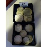 Collection of silver mainly English coins including, pre 47 Florins and Half Crowns,