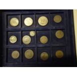 Collection of copper ANTIQUE coins, some tokens