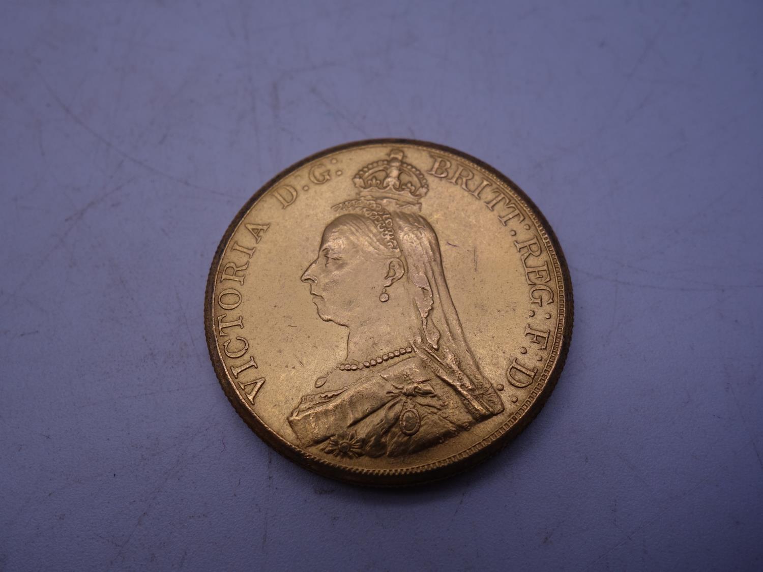 VICTORIAN period GOLD £5 coin in collectors condition, 1887, a superb examplevery rare coin , - Image 2 of 3