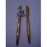 2 x gilt metal Waterman pencils,