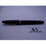 Mont Blanc Fountain Pen, black pen model 4810 with a 14ct GOLD nib,