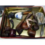 Selection of vintage pipes and pipe cleaners