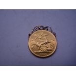 VICTORIAN £2 coin, with 9ct GOLD pendant attachment, af, total weight 17 grams, VIEWING AVALIBLE