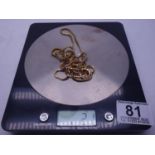 2 x 9ct GOLD h/m chains, 25" long and 16" long 21.5 grams,