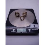 3 x 9ct GOLD coin rings, coin area would except half or full sovereign, 19 grams ,