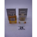 Chanel No.5 vintage un-opened perfume bottle and one other similar size opened bottle,