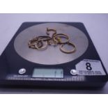 Selection of 9ct GOLD h/m or tested minimum 9ct items 12 grams,