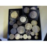 Collection of silver coins, various countries,