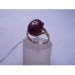Late 19th or early 20th century Amethyst and Diamond ring size J, claw set Solitaire Amethyst,