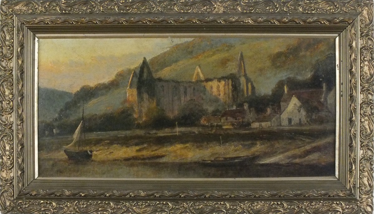 Late 19th Century British School,  Tintern Abbey, Oil on canvas laid down, 8" x 16.5" ( 20cm x - Image 2 of 3