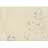 Sir Terry FROST (British 1913 - 2003) Nude Study, Pencil on paper, Signed and inscribed Penwith S.