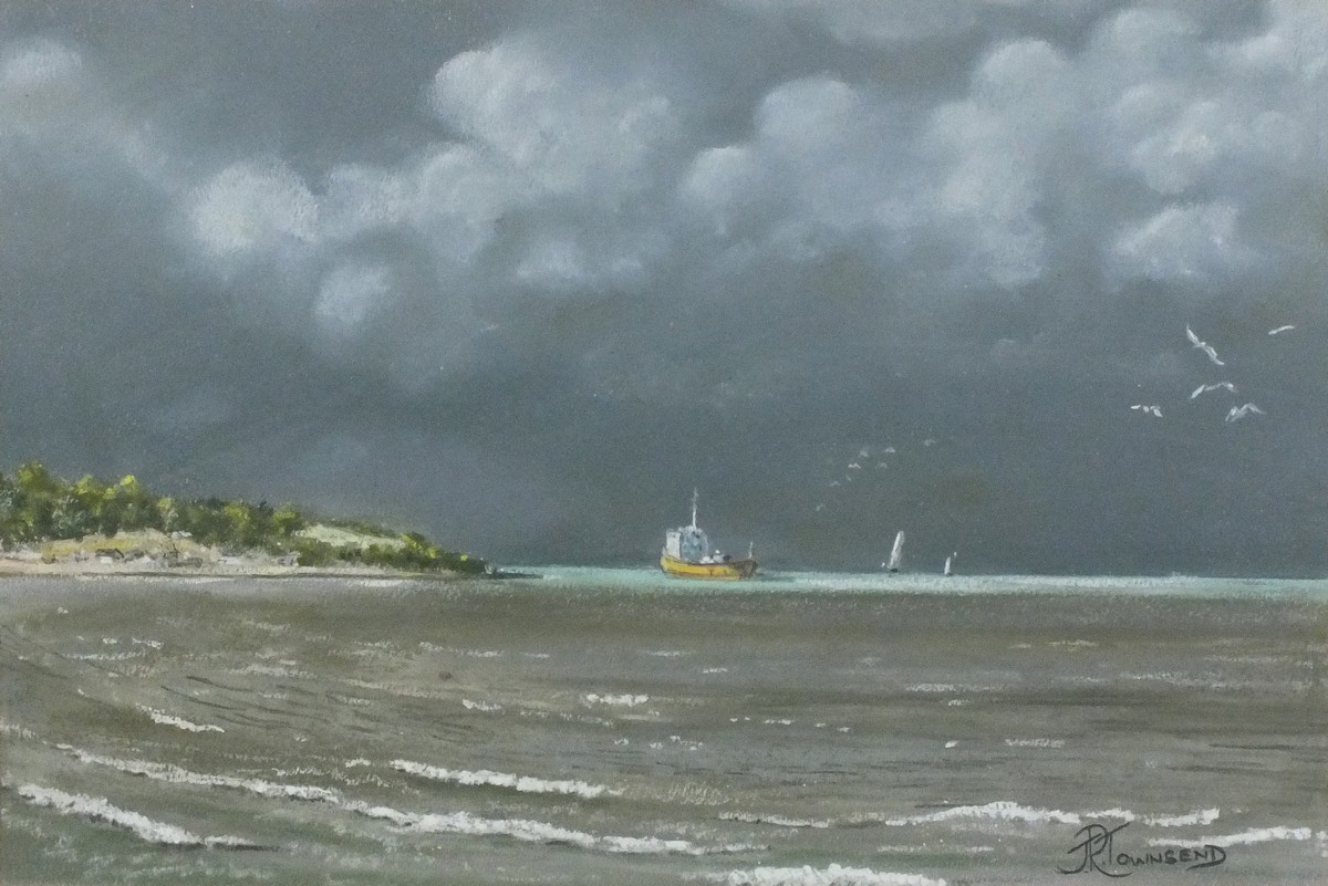 John Richard TOWNSEND (British 1930-2014) Before the Storm - off Gurnard Isle of Wight, Pastel,