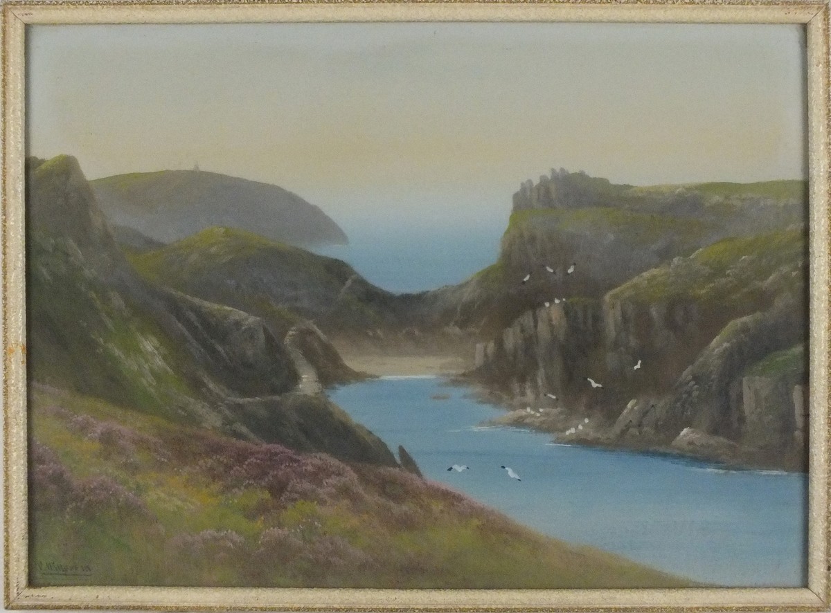 Reginald Daniel SHERRIN (British 1891-1971) West Country Bay, Gouache, Signed lower left, 1.25" x - Image 2 of 3