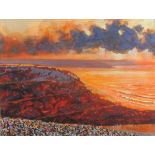 Peter READING (British 1933-2002) Sunset on the Cornish Coast, Watercolour, Signed and dated 2001