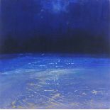 Richard Lannowe HALL (British b. 1951) Blue, Mixed media on board, titled verso, 16" x 16" (40cm x
