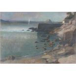 Ken SYMONDS (British 1927-2010) The Mount - view of St Michael's mount, Pastel, Signed lower