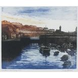 June HICKS (British b.1935) Harbour Evening, Etching, Inscribed and numbered 4/25 lower left, Signed