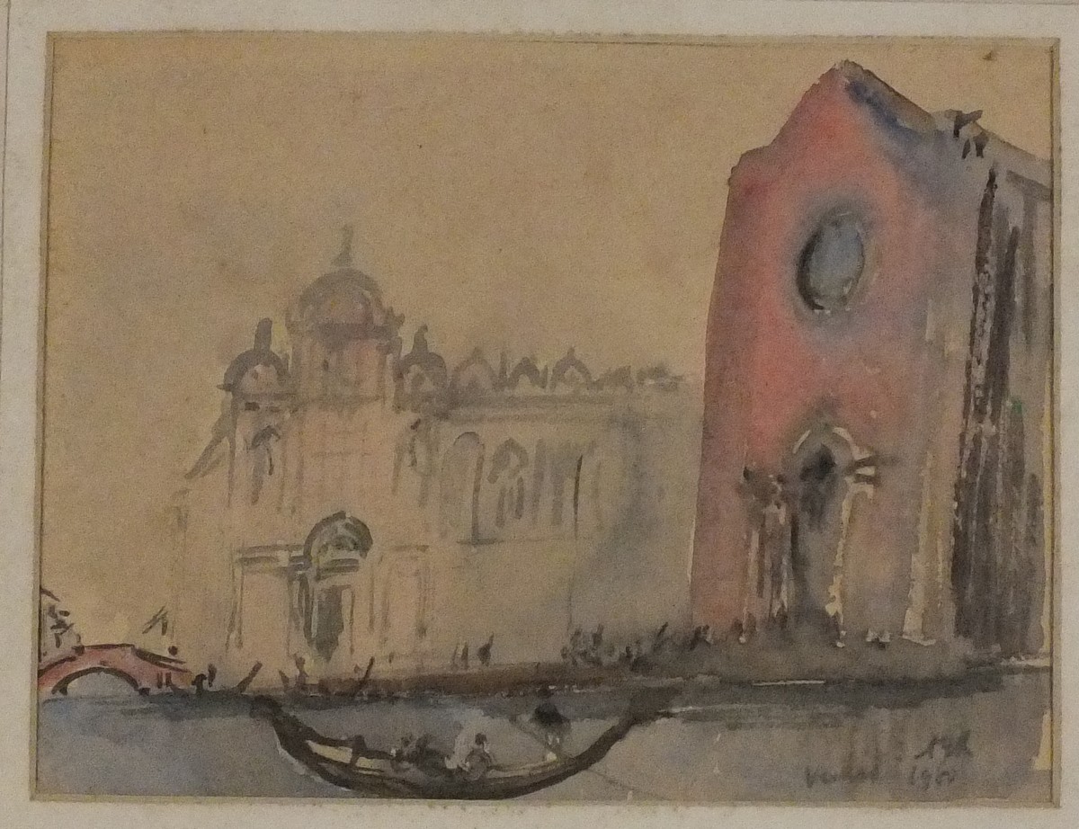 Sir Albert Edward RICHARDSON (British 1880 - 1964) Santuary of Vicoforte - Piedmont, Watercolour, - Image 2 of 3