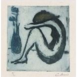 Ian LAURIE (British b. 1933) Seated Nude, Etching, Signed lower right, numbered 11/25?, 5.5" x 5.25"