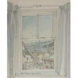 Colin T. JOHNSON (British 1942-2017) View of St Ives Through a Window, Watercolour and pencil,