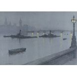 Cecil Charles Windsor ALDIN (British 1870-1935) Westminster Bridge, Lithograph, Signed lower left,