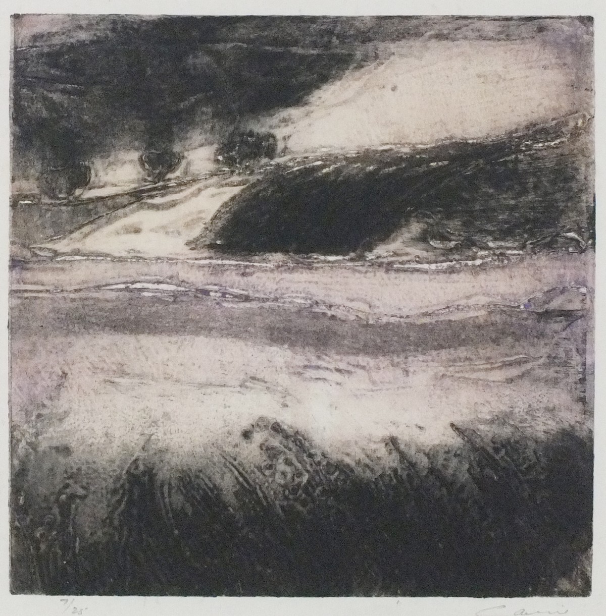 Ian LAURIE (British b. 1933) Loe Pool, Etching, Signed lower right, numbered 7/25, 7.5" x 7.5" (19cm