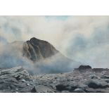 John CAMPBELL (British 20th Century) Mountain with Misty Halo, Watercolour, Signed and dated '87