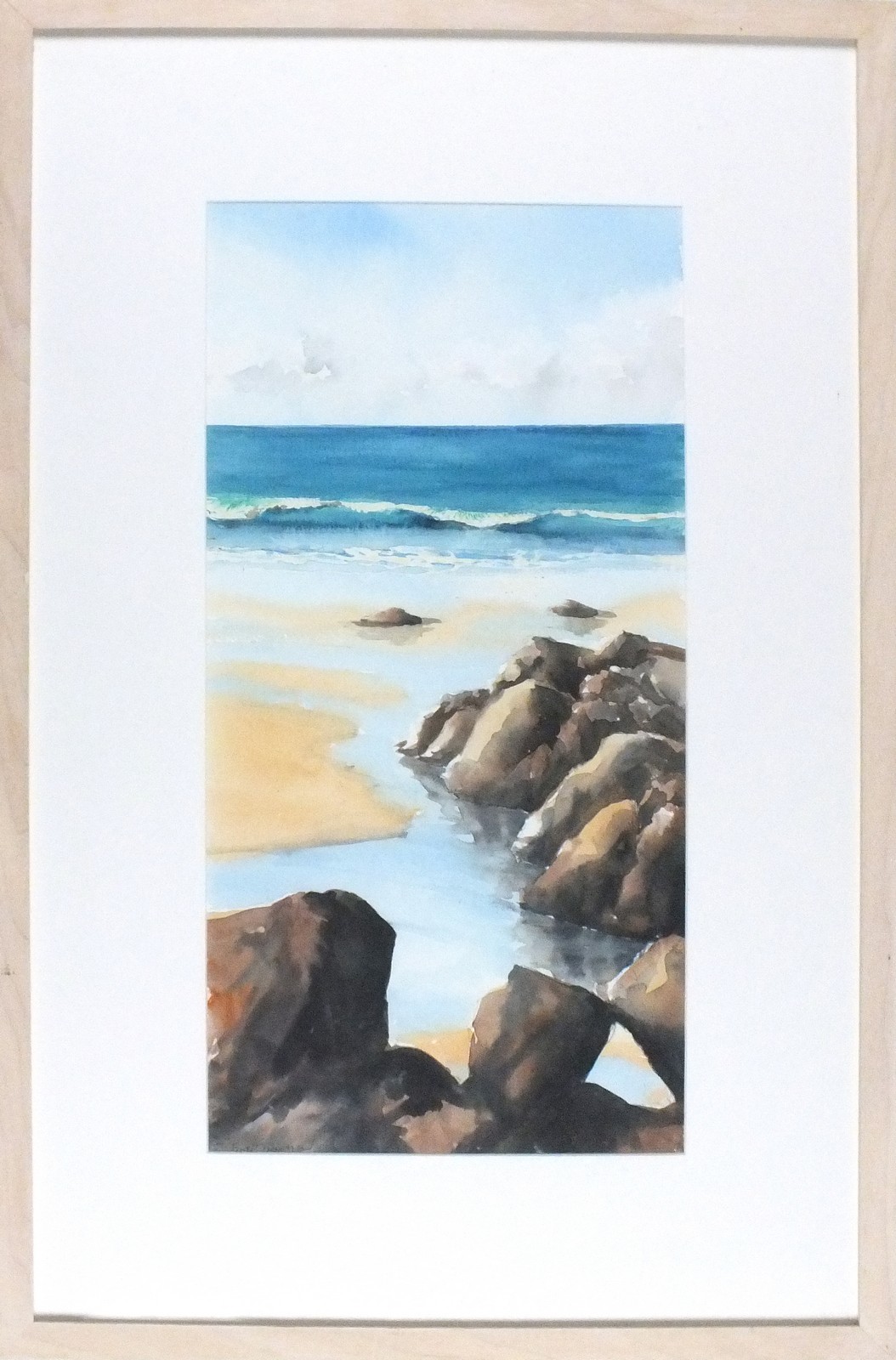 Judi TREVERROW (British 20th/21st Century) Rock-pools and Beach, Watercolour, Signed lower left, 20" - Image 4 of 4