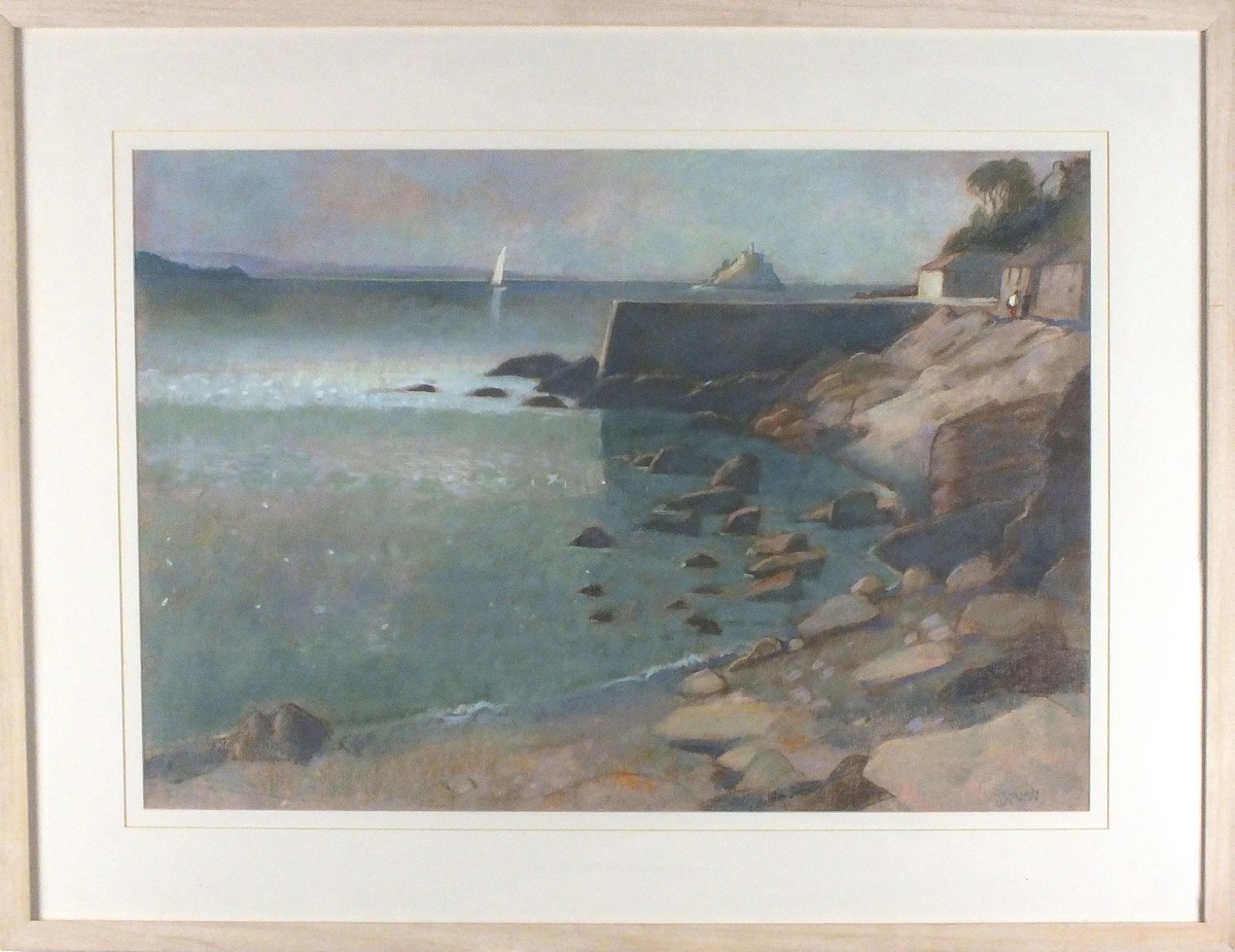 Ken SYMONDS (British 1927-2010) The Mount - view of St Michael's mount, Pastel, Signed lower - Image 2 of 2