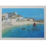 Andrew SKELTON (British 20th/21st Century) Harbour Days St Ives, Giclee print, Signed and titled