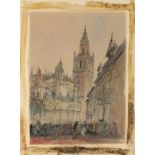 Sir Albert Edward RICHARDSON (British 1880 - 1964) Saville - The Giralda, Watercolour, Artists label