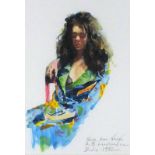 WITHDRAWN - Robert Oscar LENKIEWICZ (British 1941 - 2002) Study Anna Navas, Watercolour, Signed,